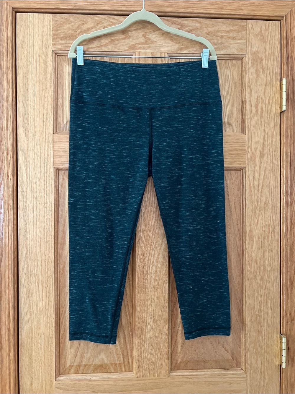 90 Degree By Reflex - Heathered Dark Green Cropped Capris - XL